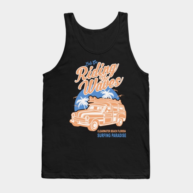 Clearwater Beach Florida Surfing Paradise Tank Top by bougieFire